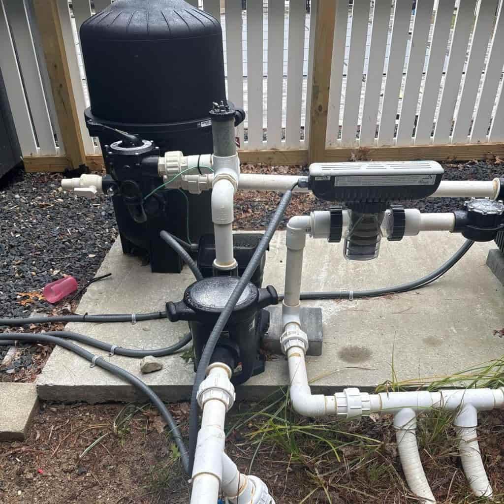 Pool equipment setup Pool equipment setup